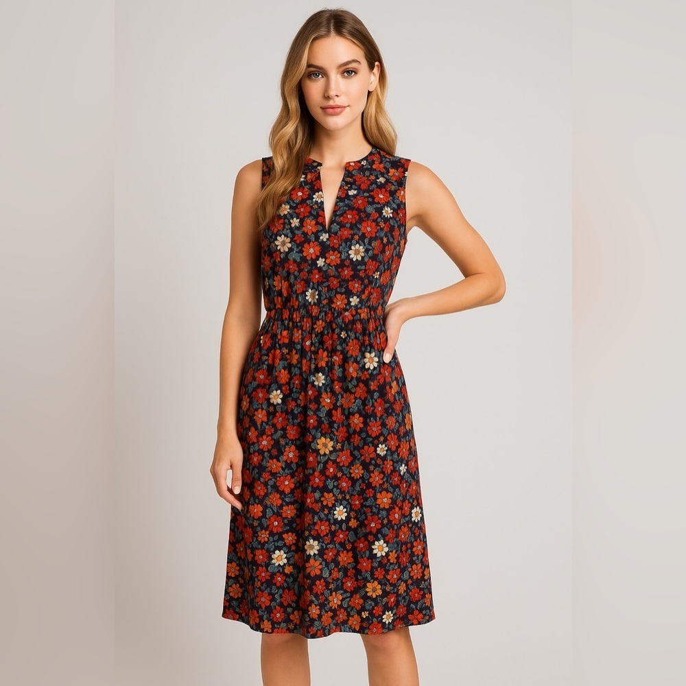 🌸 Anne Klein Sleeveless Floral Midi Dress – No Size Tag (See 📏 Measurements) - Picture 11 of 12